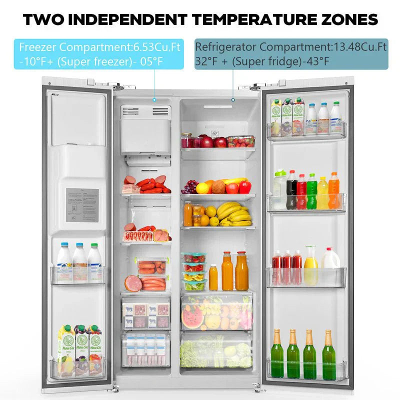 Side-By-Side Built-In Refrigerator With Freezer And Ice Maker, 36 in, 20.01 Cu. Ft., Stainless Steel - F4506