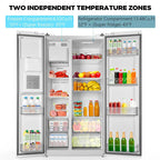 Side-By-Side Built-In Refrigerator With Freezer And Ice Maker, 36 in, 20.01 Cu. Ft., Stainless Steel - F4506