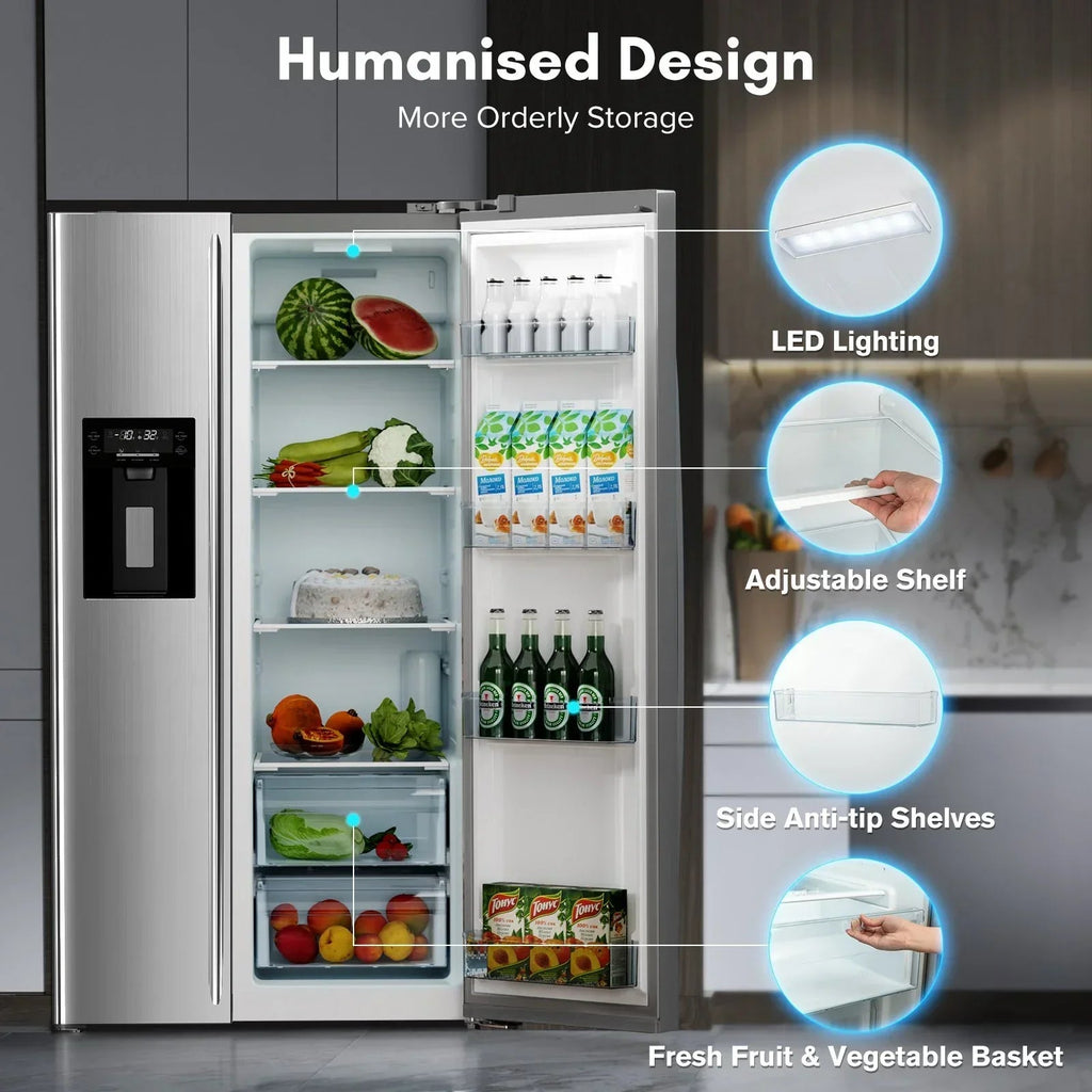 Side-By-Side Built-In Refrigerator With Freezer And Ice Maker, 36 in, 20.01 Cu. Ft., Stainless Steel - F4506