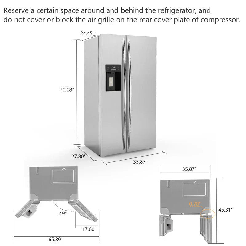 Side-By-Side Built-In Refrigerator With Freezer And Ice Maker, 36 in, 20.01 Cu. Ft., Stainless Steel - F4506