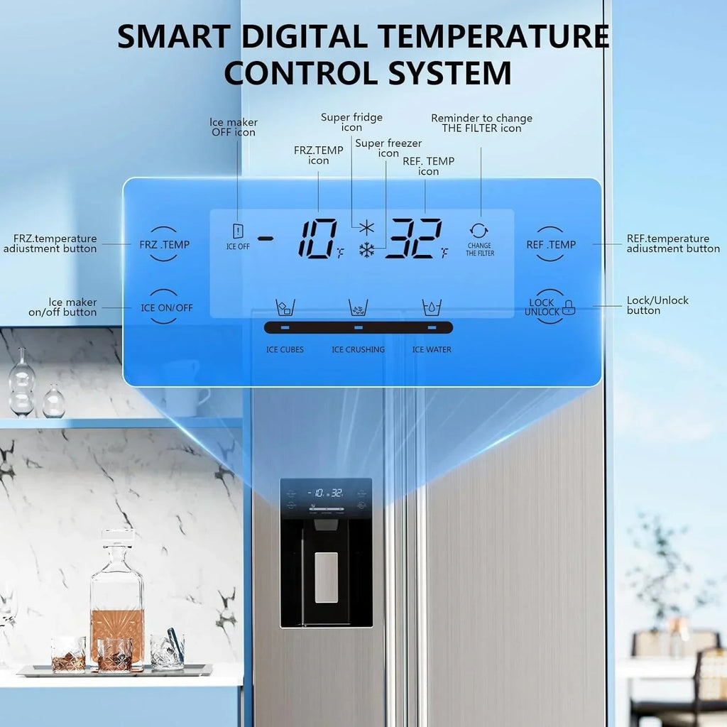Side-By-Side Built-In Refrigerator With Freezer And Ice Maker, 36 in, 20.01 Cu. Ft., Stainless Steel - F4506