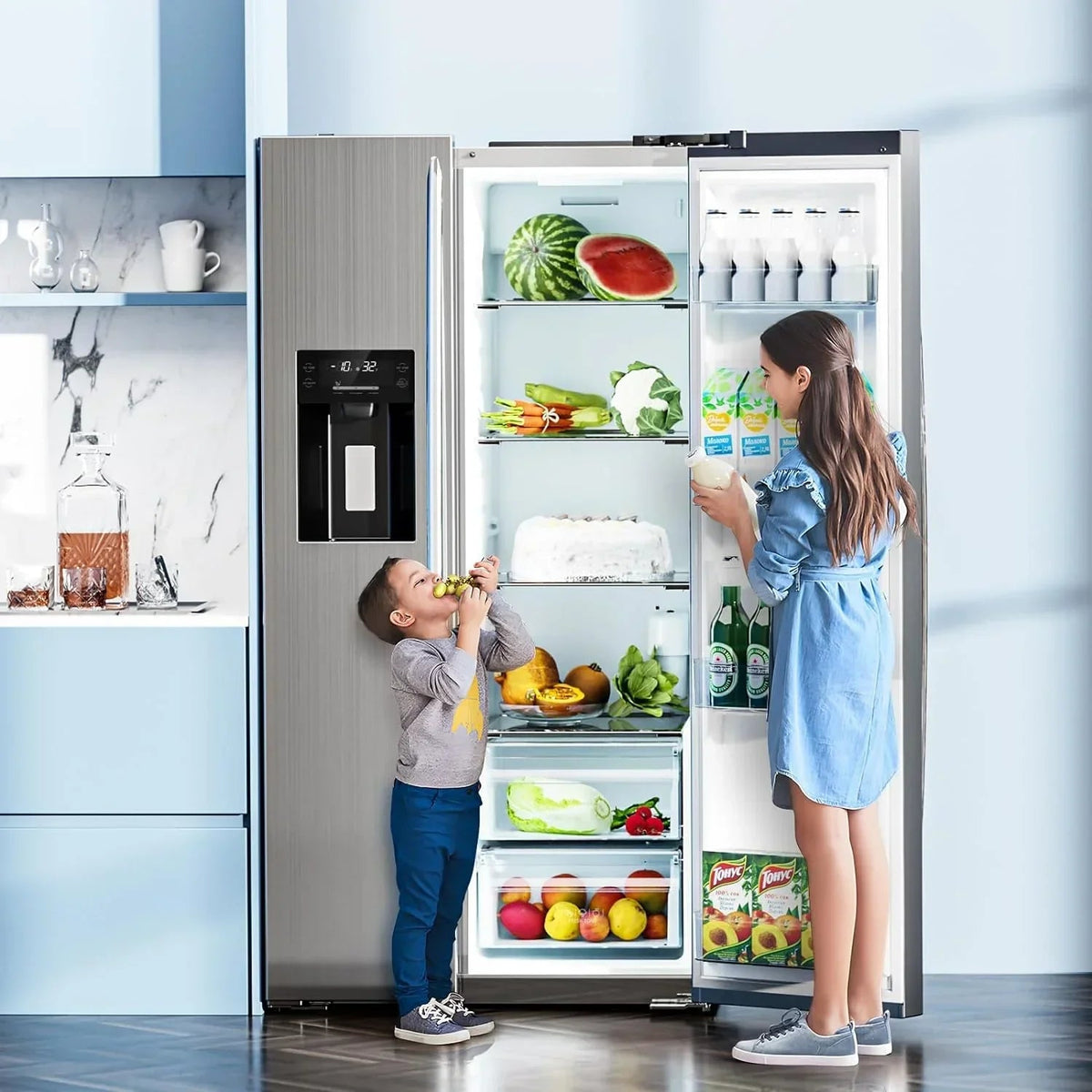 Side-By-Side Built-In Refrigerator With Freezer And Ice Maker, 36 in, 20.01 Cu. Ft., Stainless Steel - F4506