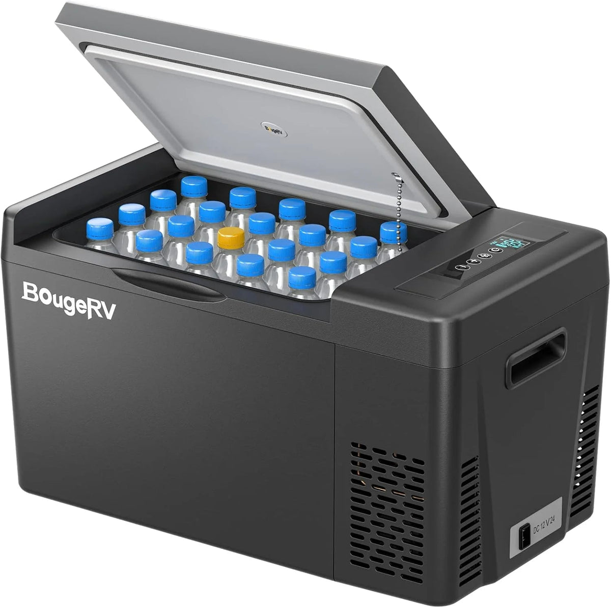 BougeRV 23 Quart Portable Car Refrigerator Freezer, Grey, 12/24V DC - CR22