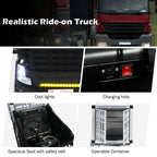 Kids Ride-On Semi-Truck With Detachable Container, 8 Wheels, 12V 7Ah Battery And Remote Control
