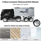 Kids Ride-On Semi-Truck With Detachable Container, 8 Wheels, 12V 7Ah Battery And Remote Control