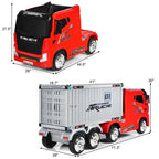 Kids Ride-On Semi-Truck With Detachable Container, 8 Wheels, 12V 7Ah Battery And Remote Control