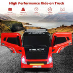Kids Ride-On Semi-Truck With Detachable Container, 8 Wheels, 12V 7Ah Battery And Remote Control