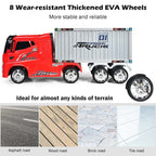 Kids Ride-On Semi-Truck With Detachable Container, 8 Wheels, 12V 7Ah Battery And Remote Control