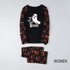 DAKIMOE Halloween Pajamas Family Matching Glow In The Dark Halloween Print Long Sleeve PJs Set Outfits 2 Pieces Cotton Loungewear Sleepwear for Adult Men Women Kids Toddler, Mom-M