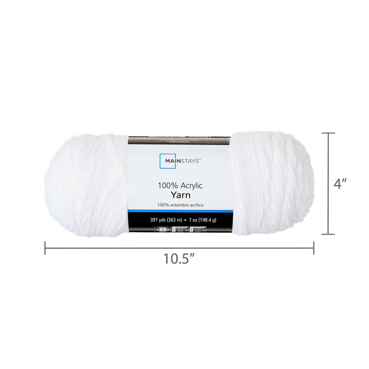 Mainstays Medium 4 Acrylic Yarn, 7 oz, 397 Yards