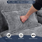Wiilayok U-Shaped Modular Sectional Sofa, 124 inch Extra Deep Chenille, Storm Gray