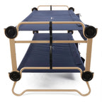 Disc-O-Bed XL Cam-O-Bunk Benchable Double Cot With Storage Organizers - Navy
