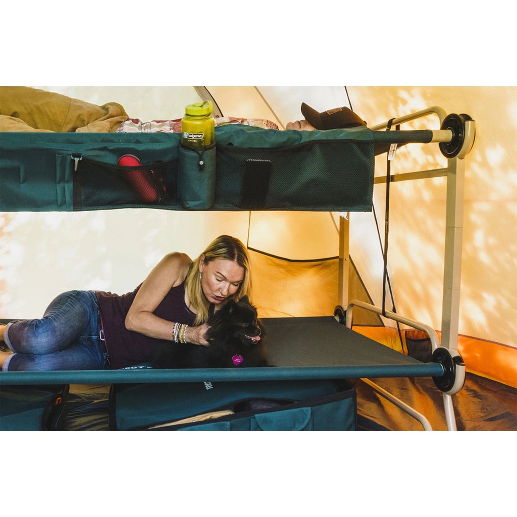 Disc-O-Bed XL Cam-O-Bunk Benchable Double Cot With Storage Organizers - Navy