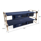 Disc-O-Bed XL Cam-O-Bunk Benchable Double Cot With Storage Organizers - Navy