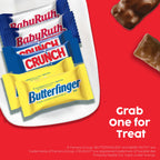 Butterfinger, CRUNCH, Baby Ruth, Assorted Halloween Candy Bag, 60 Count, 22 oz