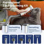PAWSPIK Pet Grooming Vacuum Kit With 7 Tools, 6 Suction Levels And 2.2L Dust Bin - GroomingPro Rx