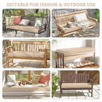 Kimunuk 42" x 18" x 3.5" Bench Cushions for Outdoor Furniture, Waterproof Porch Swing Cushion Seat Patio Chair Replacement Pads with Ties, Sand
