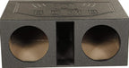 QPower Dual 12 inch Vented Subwoofer Box, Black Rhino Liner Finish - QBOMB12VL