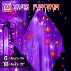 66FT 200 LED Halloween Lights, Halloween Lights Outdoor with 8 Lighting Modes, Waterproof Halloween String Lights for Christmas Outdoor Party Yard Garden Decoration