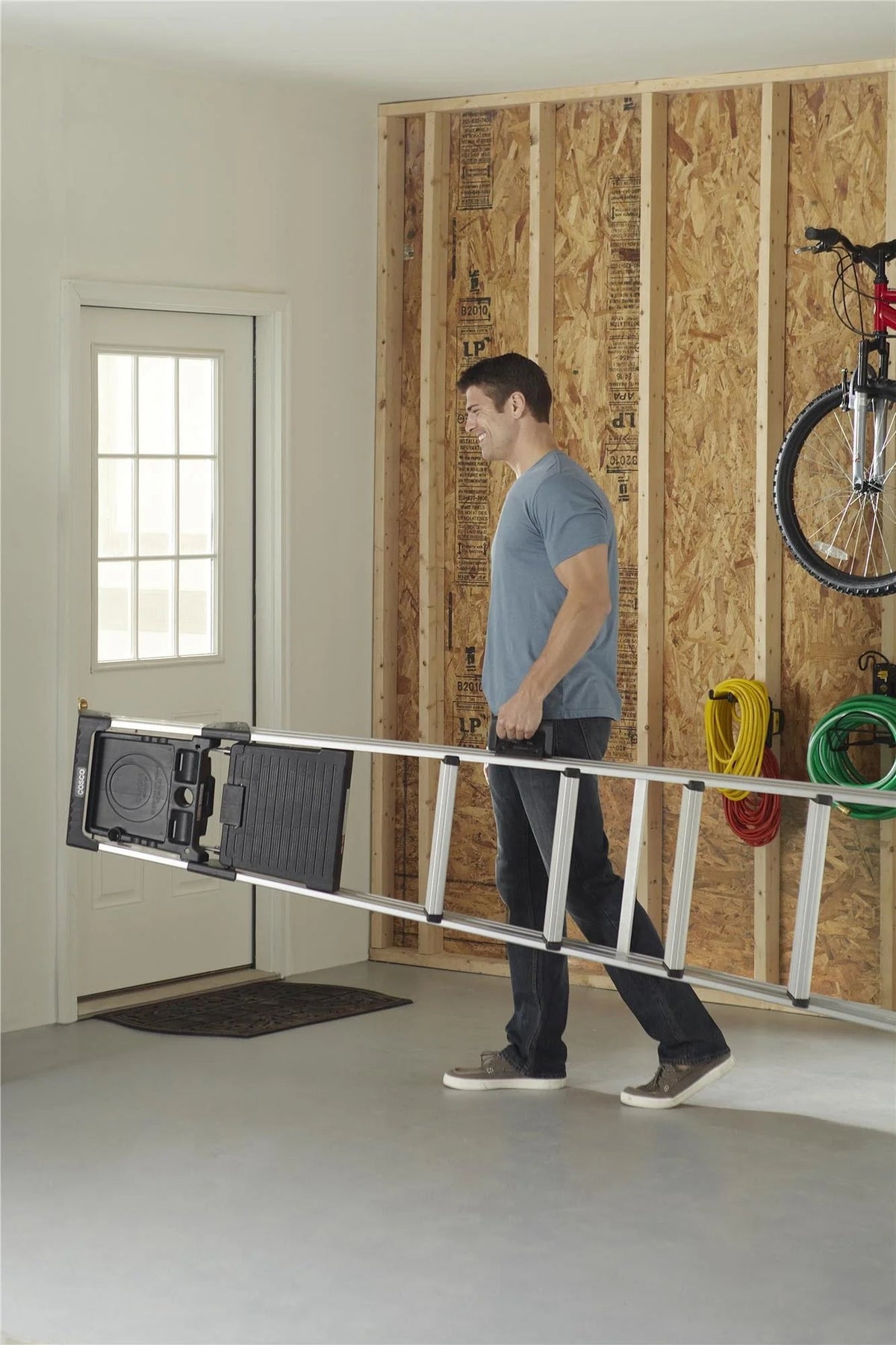 Cosco Signature Series Aluminum Folding Step Ladder 8 Ft 300 Lb Type IA - 12 Ft Max Reach