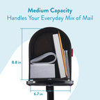 Architectural Mailboxes Mailbox To Go with Post Kit Galvanized Steel, Medium in Black