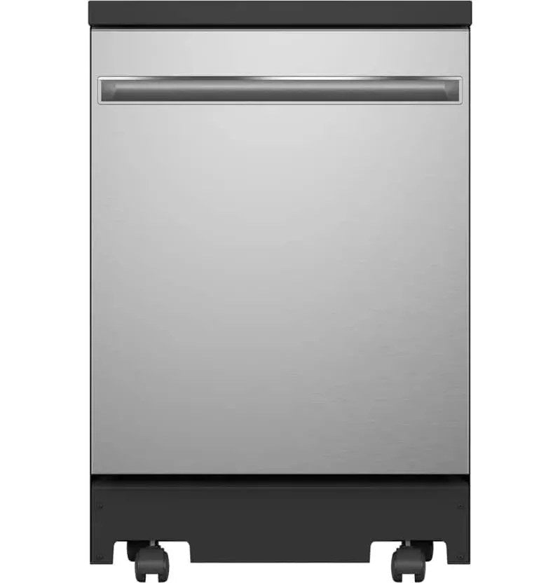 GE Portable Dishwasher, 24-Inch, Stainless Steel, Sanitize Cycle