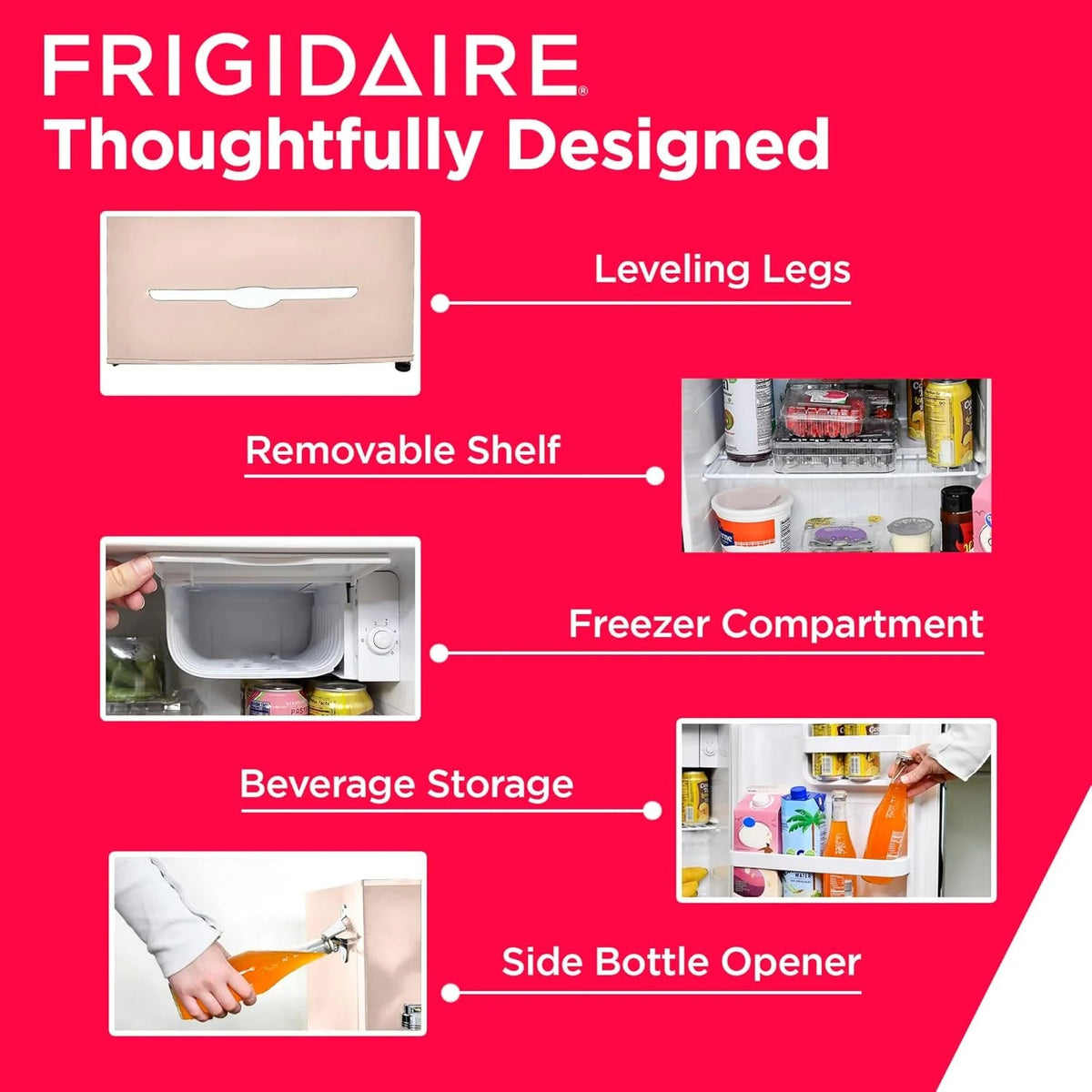 Frigidaire Retro Compact Refrigerator 1.6 cu ft 16 in D x 18 in W x 18.5 in H Moonlight - EFR176