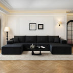 Settab Modular Sectional Sofa, 2 Seater Left-Facing Chaise, Black, 68.9 inch D x 107.5 inch W x 36.3 inch H