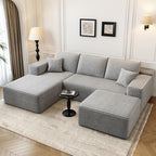 Settab Modular Sectional Sofa, 2 Seater Left-Facing Chaise, Black, 68.9 inch D x 107.5 inch W x 36.3 inch H