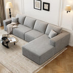 Settab Modular Sectional Sofa, 2 Seater Left-Facing Chaise, Black, 68.9 inch D x 107.5 inch W x 36.3 inch H