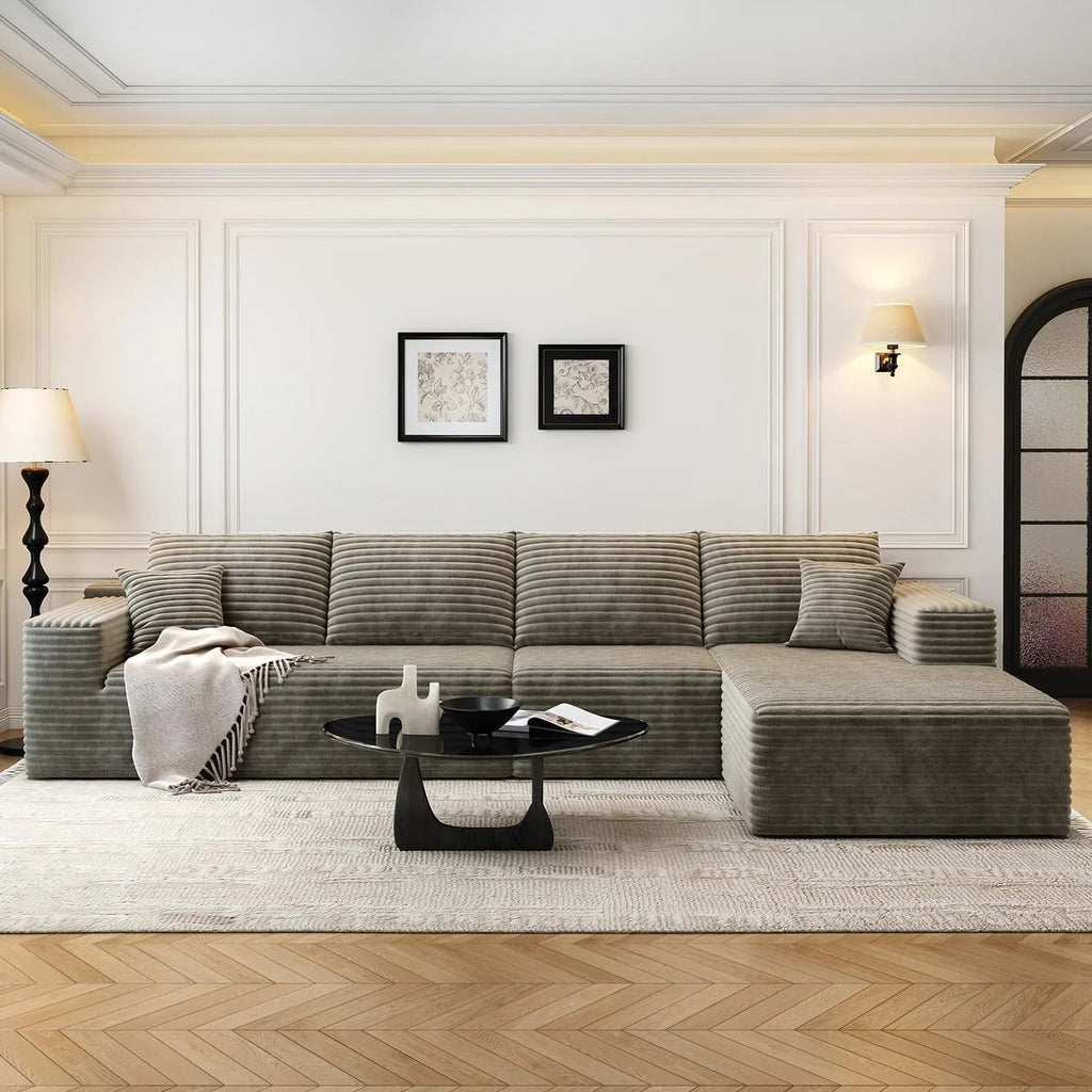 Settab Modular Sectional Sofa, 2 Seater Left-Facing Chaise, Black, 68.9 inch D x 107.5 inch W x 36.3 inch H