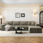 Settab Modular Sectional Sofa, 2 Seater Left-Facing Chaise, Black, 68.9 inch D x 107.5 inch W x 36.3 inch H