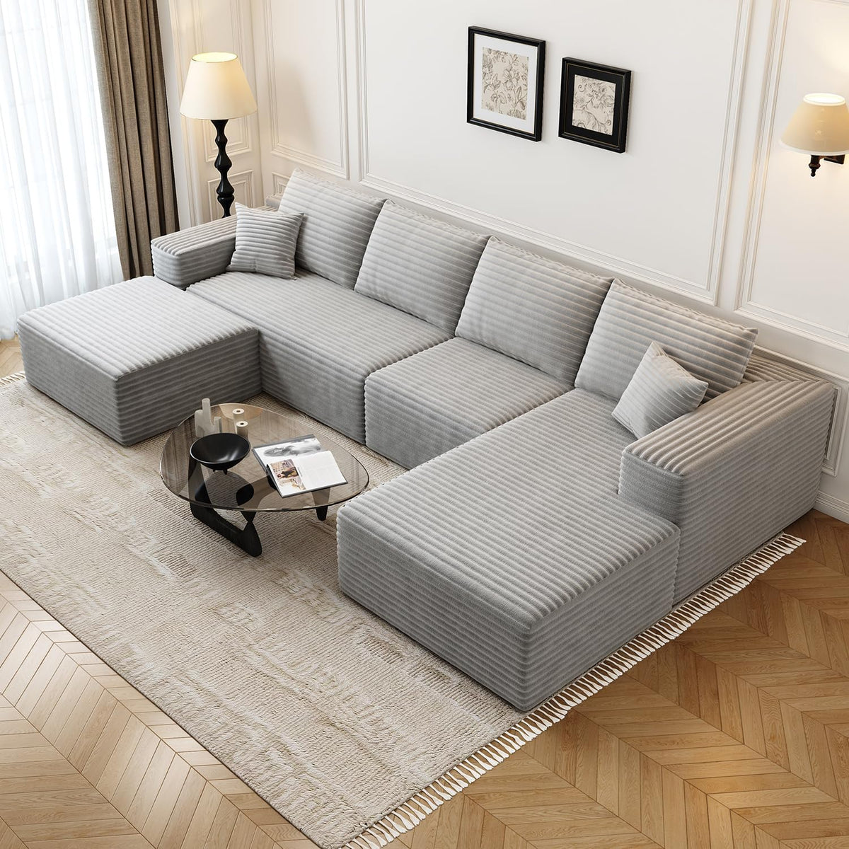 Settab Modular Sectional Sofa, 2 Seater Left-Facing Chaise, Black, 68.9 inch D x 107.5 inch W x 36.3 inch H