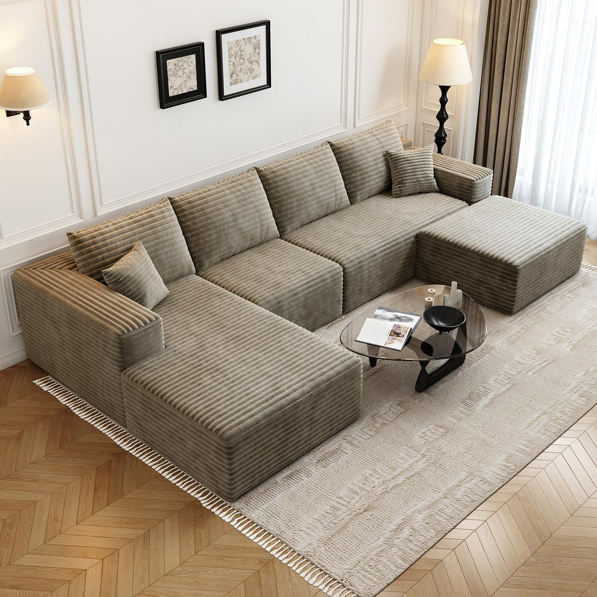 Settab Modular Sectional Sofa, 2 Seater Left-Facing Chaise, Black, 68.9 inch D x 107.5 inch W x 36.3 inch H