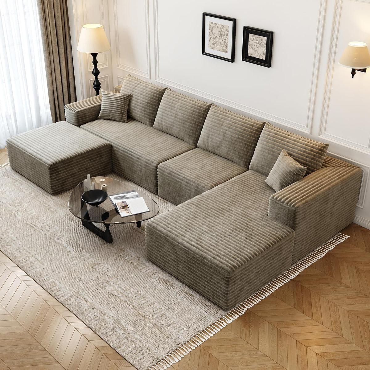 Settab Modular Sectional Sofa, 2 Seater Left-Facing Chaise, Black, 68.9 inch D x 107.5 inch W x 36.3 inch H