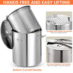 100QT Stainless Steel Seafood Boiling Kit With 82QT Basket And 200,000BTU Propane Stove