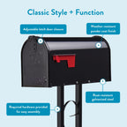 Architectural Mailboxes Mailbox To Go with Post Kit Galvanized Steel, Medium in Black