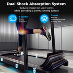 Walking Treadmill For Seniors With Long Handrails, 2.5 HP, 300 lbs Capacity, Black