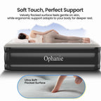 Ophanie Queen Air Mattress, 18-Inch Elevated Inflatable Bed with Built-in Pump, Puncture-Resistant, Quick Inflation/Deflation, Portable for camping &