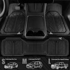 CAR GRAND Heavy Duty Rubber Car Floor Mats, Deep Dish Waterproof Car Mats All Weather, Universal Trim-to Fit Automotive Floor Mats for Car SUV Truck