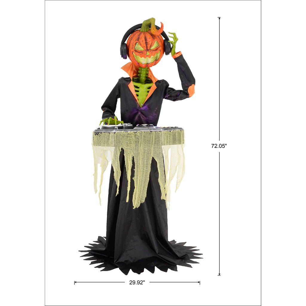 Way To Celebrate Animated DJ Jack with Turntable Halloween Outdoor Decor, 72 in