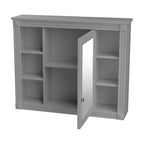 36'' Bathroom Vanity Set With Ceramic Sink Top, Mirror Cabinet, 2 Doors And 2 Drawers - Gray