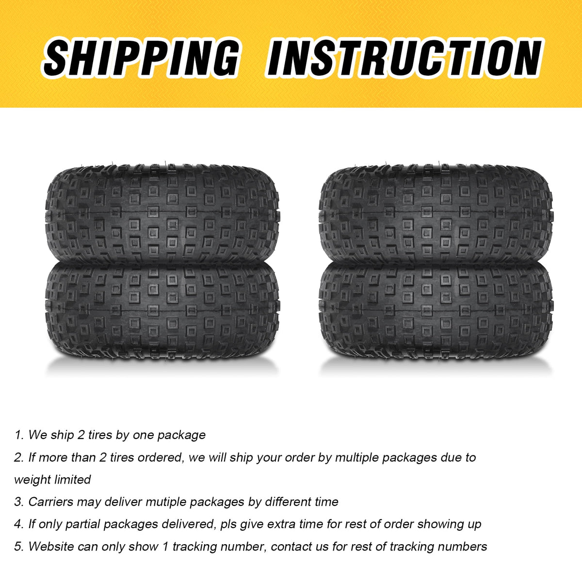 Ktaxon Pair of 2 145/70-6 P319 6PLY ATV Tires, Tubeless