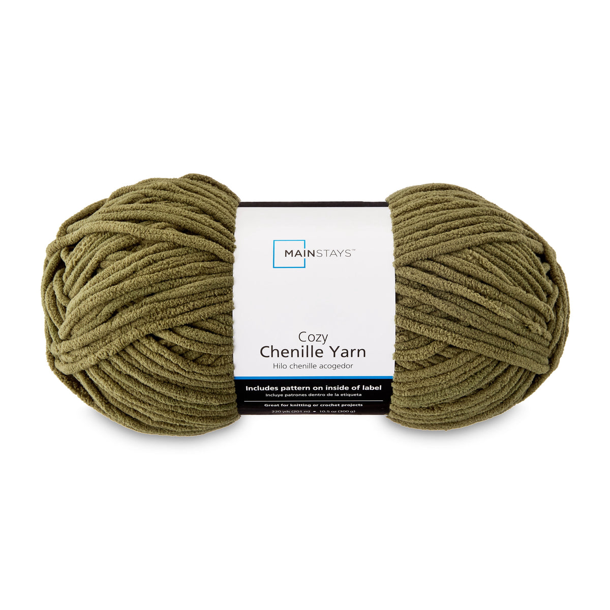 Mainstays Cozy Chenille Yarn, 220 yd, 100% Polyester, Bulky