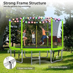Trampoline With Enclosure Net And Adjustable Basketball Hoop - 8ft, 10ft, 12ft, 14ft, 15ft, 16ft