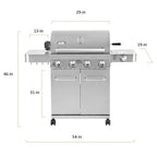 Monument Grills Stainless Steel 4 Burner Propane Gas Grill With Rotisserie - 17842