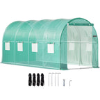 VEVOR Walk-in Tunnel Greenhouse Galvanized Frame & Waterproof Cover 15x7x7 ft