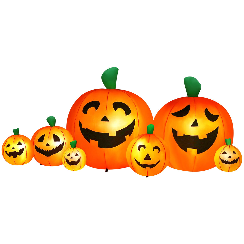Yexmas 8 FT Halloween Inflatables Pumpkin, 7 Pumpkins Halloween Outdoor Decoration with Built-in LED Lights, Halloween Blow Ups for Yard, Lawn, Garden Decor
