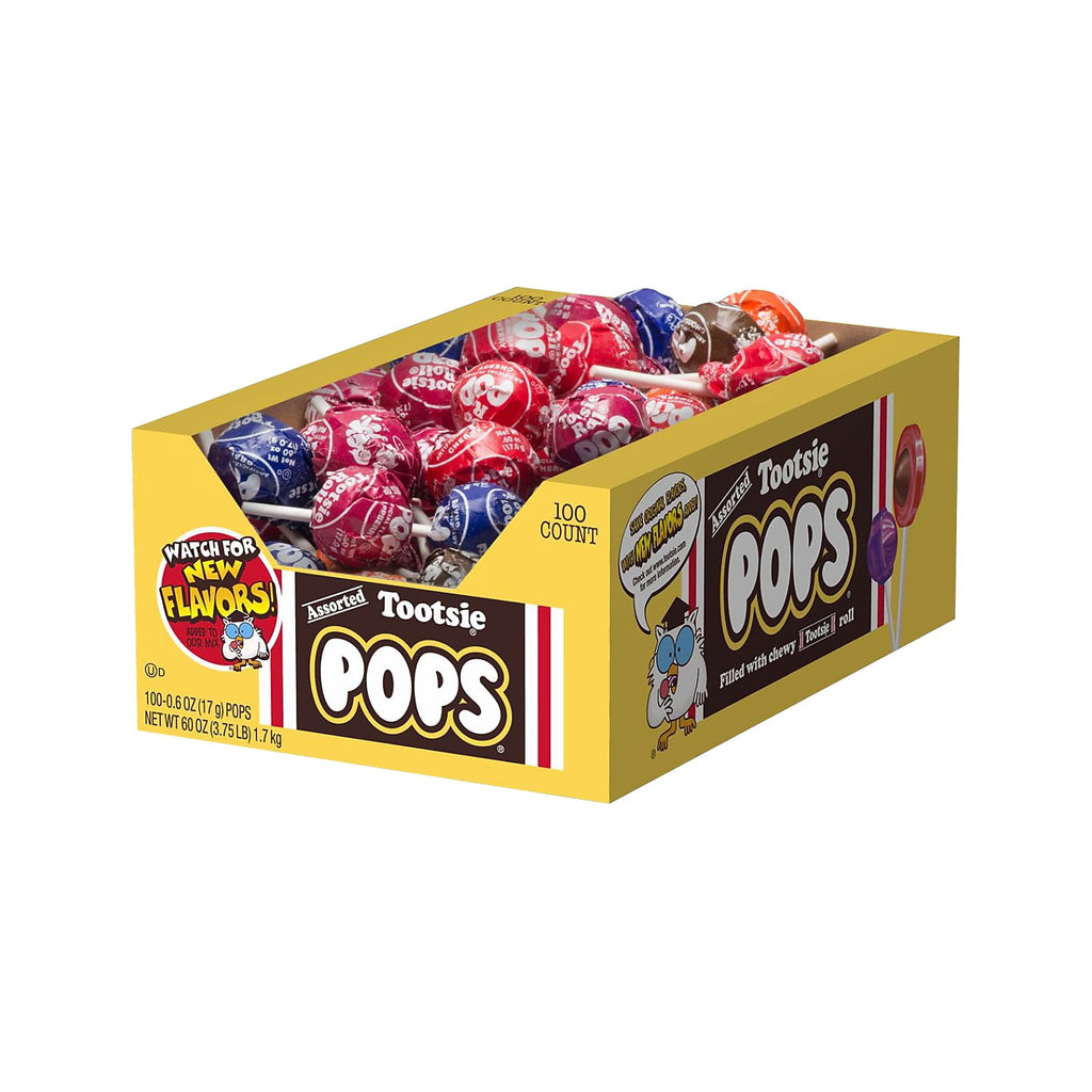 1 1/4" Bulk 100 piece Multicolor Tootsie Pops Candy