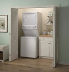 GE Unitized Spacemaker 3.9 Cu. Ft. Washer With Stainless Steel Basket And 5.9 Cu. Ft. Electric Dryer - GUD27EESNWW